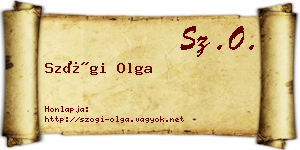 Szögi Olga névjegykártya