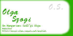 olga szogi business card